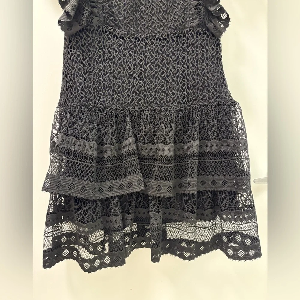 Anine Bing Penelope Lace Ruffle Teired Mini Dress Size M NWT - Picture 7 of 16